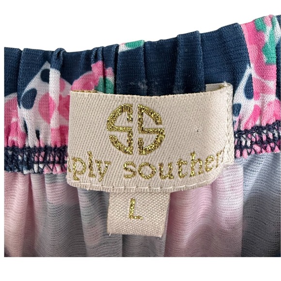 SIMPLY SOUTHERN WOMEN'S BLUE OFF SHOULDER BLOUSE TURTLE PRINT‎ SIZE L - Picture 4 of 7